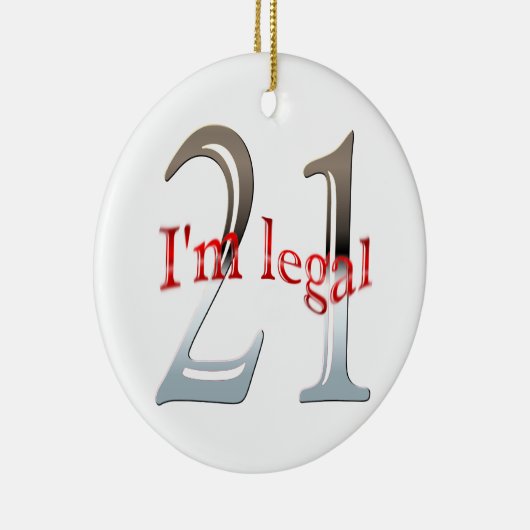 Grappig dat ik 21ste kerstversiering ben. keramisch ornament (Rechts)