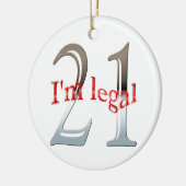 Grappig dat ik 21ste kerstversiering ben. keramisch ornament (Links)