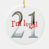 Grappig dat ik 21ste kerstversiering ben. keramisch ornament (Achterkant)