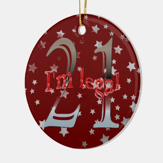 Grappig dat ik 21ste verjaardag 's avonds rood ker keramisch ornament (Links)