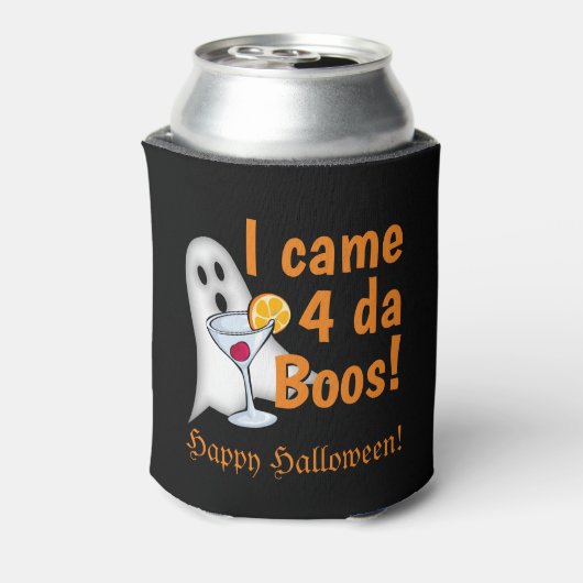 Grappig dat ik 4 da Boos kwam! Halloween Drink spo Blikjeskoeler (Blikje Achterkant)