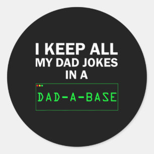 Grappig dat ik al mijn papa grappen in een papa ee ronde sticker