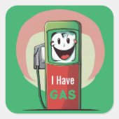 Grappig dat ik benzine Cartoon heb Vierkante Sticker (Voorkant)