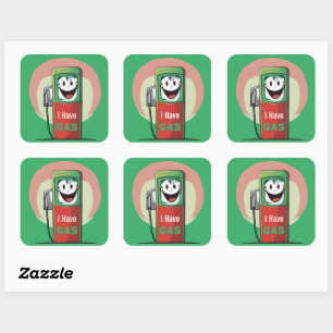 Grappig dat ik benzine Cartoon heb Vierkante Sticker