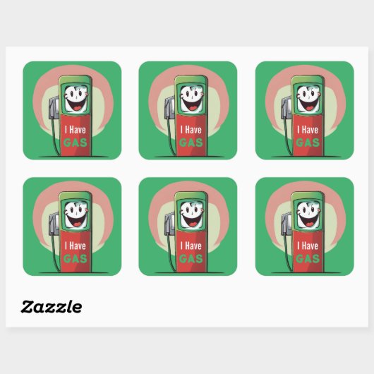 Grappig dat ik benzine Cartoon heb Vierkante Sticker (Vel)