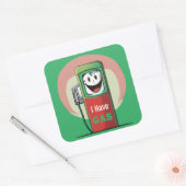 Grappig dat ik benzine Cartoon heb Vierkante Sticker (Envelop)