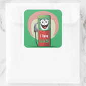 Grappig dat ik benzine Cartoon heb Vierkante Sticker (Tas)