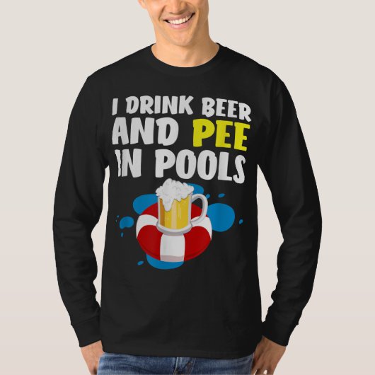 Grappig dat ik bier en pier in poolontwerp Drink - T-shirt (Voorkant)
