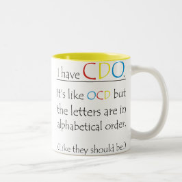 Grappig dat ik CDO heb zoals OCD Tweekleurige Koffiemok