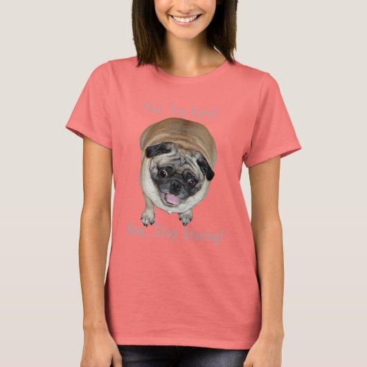 Grappig dat ik Cute Pug Dog ben T-shirt (Voorkant)