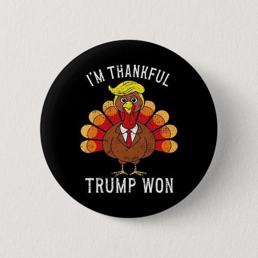 Grappig dat ik dankbaar ben dat Trump Amerika heef Ronde Button 5,7 Cm (Voorkant)