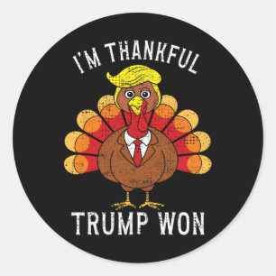 Grappig dat ik dankbaar ben dat Trump Amerika heef Ronde Sticker