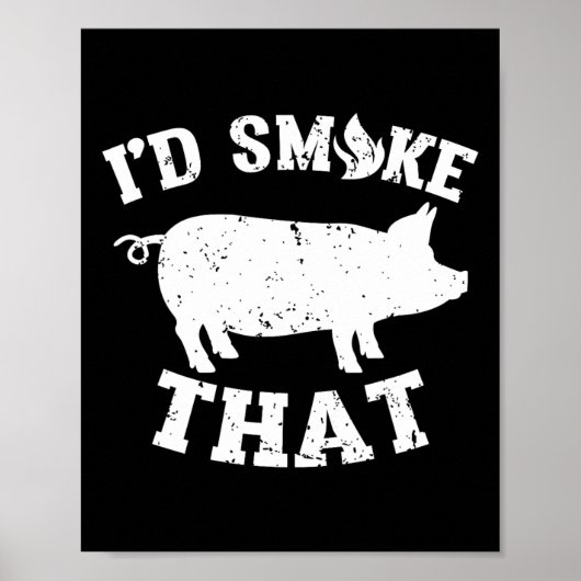 Grappig dat ik dat varkensvarken zou roken  Barbeq Poster (Voorkant)