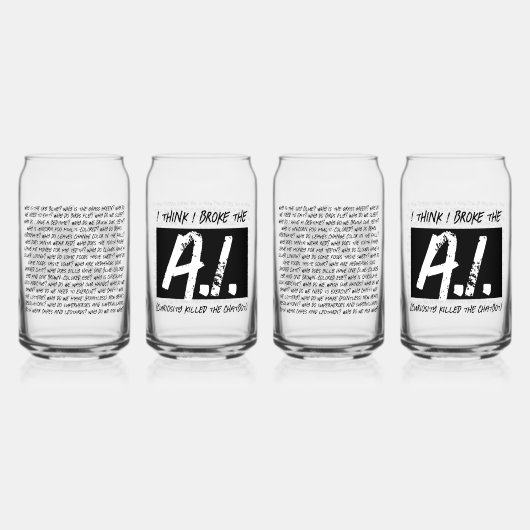 Grappig dat ik de AI developers heb gebroken Blikvorm Glas (Achterkant)