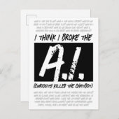 Grappig dat ik de AI heb gebroken... Briefkaart (Voorkant / Achterkant)