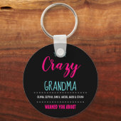 Grappig dat ik de Crazy Grandma Moeder Black ben Sleutelhanger (Voorkant)