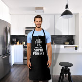 Grappig dat ik de grillen draai over wat je Superp Schort