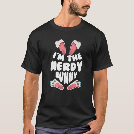 Grappig dat ik de Nerdy Bunny Gift voor mannen Kin T-shirt (Voorkant)