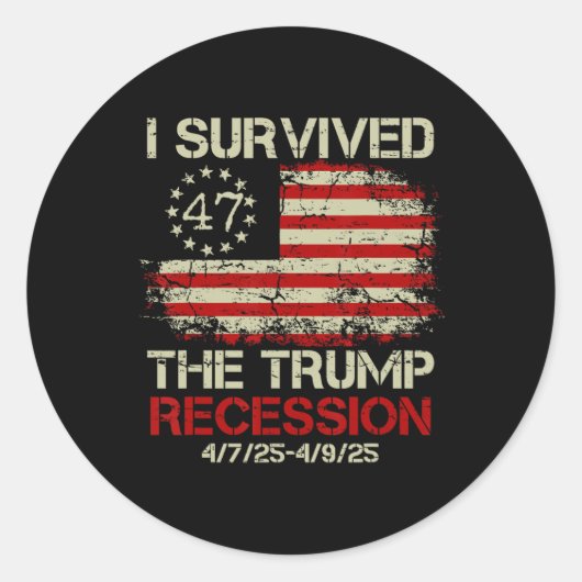 Grappig dat ik de Trump-recessie heb overleefd Ronde Sticker (Voorkant)