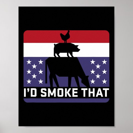 Grappig dat ik die barbecue retro grilling BBQ zou Poster (Voorkant)
