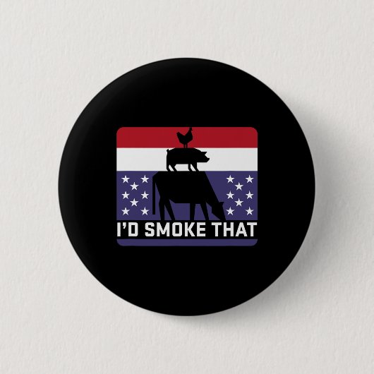 Grappig dat ik die barbecue retro grilling BBQ zou Ronde Button 5,7 Cm (Voorkant)