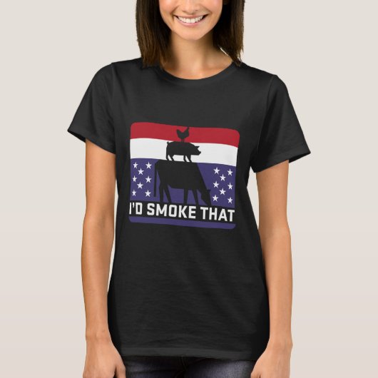 Grappig dat ik die barbecue retro grilling BBQ zou T-shirt (Voorkant)