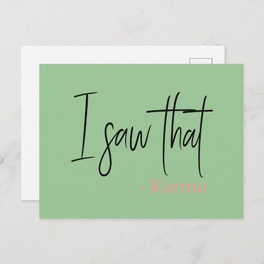 Grappig dat ik die karma-quote slogan zag briefkaart (Voorkant / Achterkant)