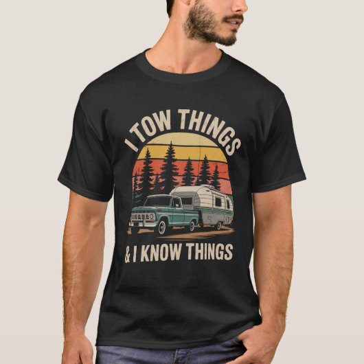 Grappig dat ik dingen gooi en ik weet dingen campe t-shirt (Voorkant)