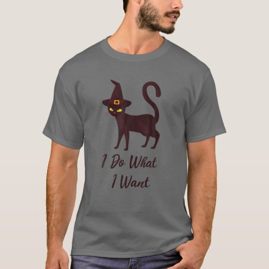 Grappig dat ik doe wat ik wil dat ik een zwarte ka t-shirt (Voorkant)