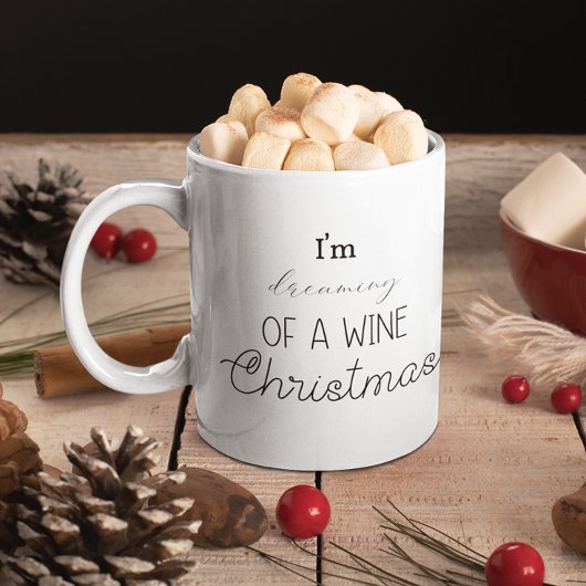 Grappig dat ik droomde van een Wine Kerstmis. Koffiemok