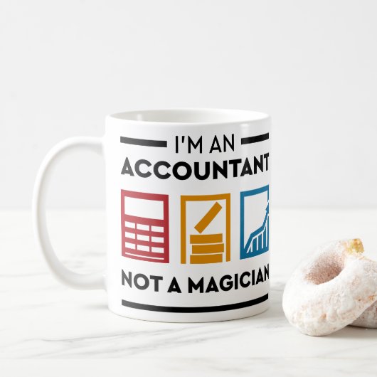 Grappig dat ik een accountant ben, geen tovenaar koffiemok (Met donut)