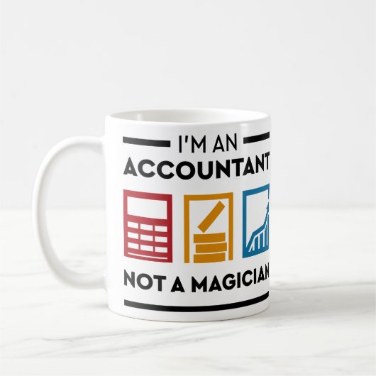 Grappig dat ik een accountant ben, geen tovenaar koffiemok (Links)