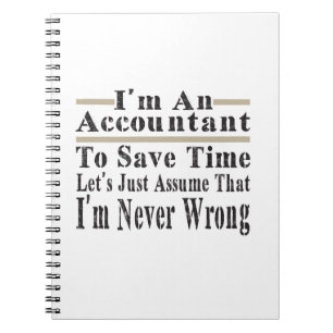 Grappig dat ik een accountant ben om tijd te bespa notitieboek