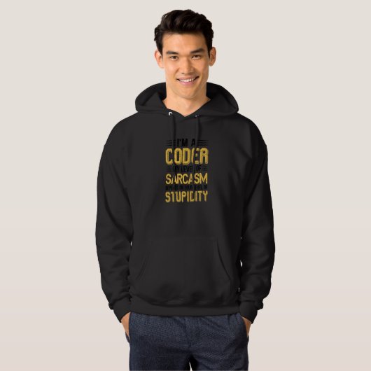 Grappig dat ik een coder ben... waarvan ik afhanke hoodie (Voorkant volledig)