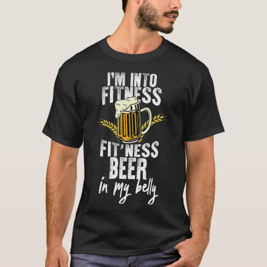 Grappig dat ik een fitnessbier in mijn buik heb. t-shirt (Voorkant)