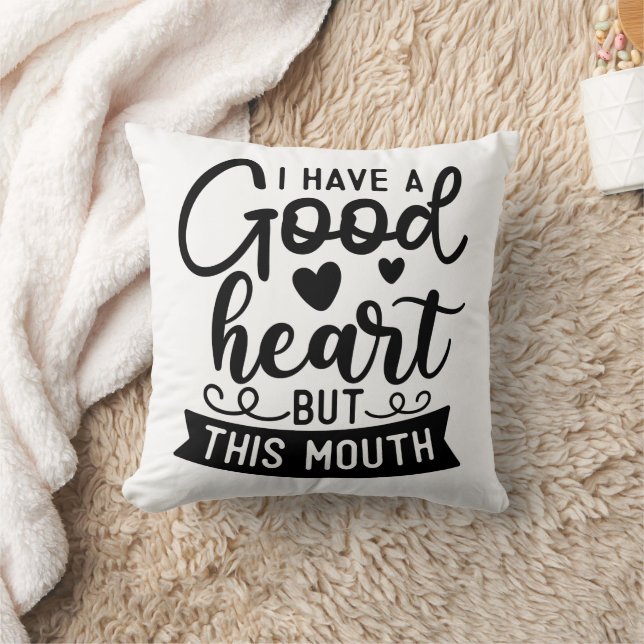 Grappig dat ik een goed hart heb, maar deze mond kussen (Deken)