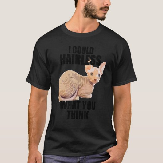 Grappig dat ik een haarloze kat met een kat met ee t-shirt (Voorkant)