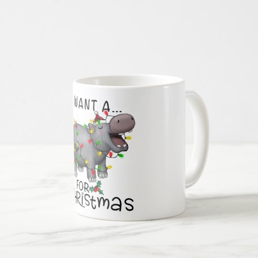 Grappig dat ik een nijlpaard wil voor Kerstmis Koffiemok (Voorkant rechts)