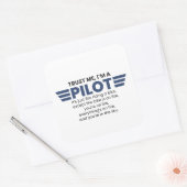 Grappig dat ik een pilotcitaat ben vierkante sticker (Envelop)