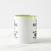 Grappig dat ik een plantaholic ben tweekleurige koffiemok (Center)