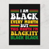 Grappig dat ik elke maand zwart ben, behalve deze briefkaart (Voorkant)
