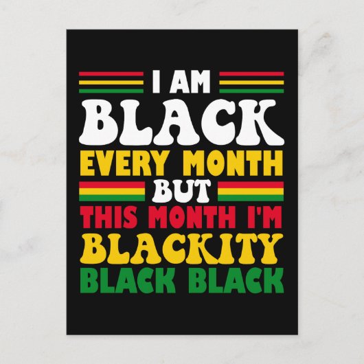 Grappig dat ik elke maand zwart ben, behalve deze briefkaart (Voorkant)