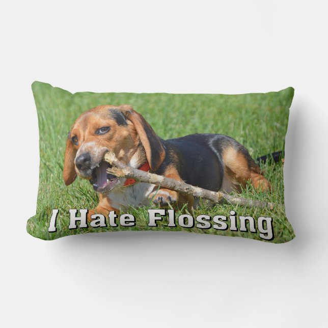 Grappig dat ik Flossing Beagle op een stok haat Kussen (Voorkant)