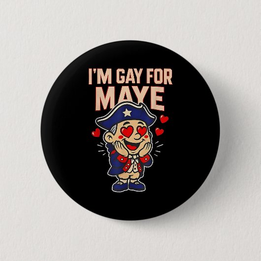 Grappig dat ik gay ben voor Maye Ronde Button 5,7 Cm (Voorkant)