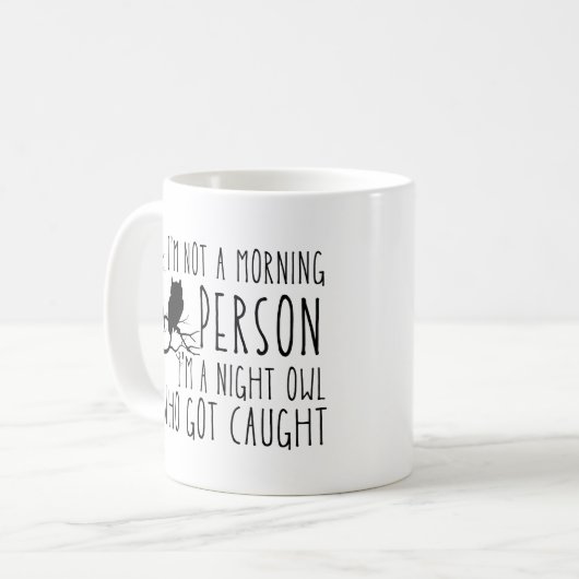 Grappig dat ik geen ochtendmens ben koffiemok (Voorkant links)