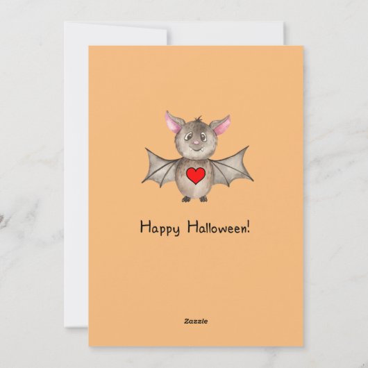 Grappig dat ik gek ben op jou Halloween Waterverf Feestdagenkaart (Achterkant)