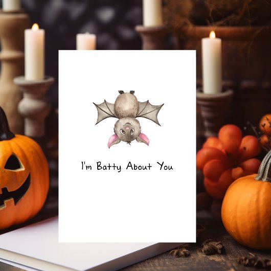 Grappig dat ik gek ben op jou Halloween Waterverf Feestdagenkaart