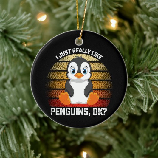 Grappig dat ik gewoon heel erg van pinguïns hou OK Keramisch Ornament (Boom)