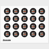Grappig dat ik hier ben voor de hotdogs bbq ronde sticker (Vel)