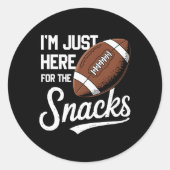 Grappig dat ik hier ben voor het snacks Football Ronde Sticker (Voorkant)